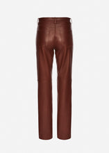 Load image into Gallery viewer, Straight-leg leather pants in brown
