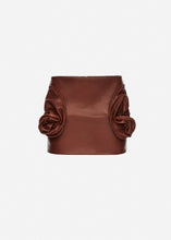 Load image into Gallery viewer, Rose hip mini skirt in brown leather
