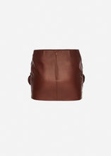 Load image into Gallery viewer, Rose hip mini skirt in brown leather
