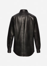 Load image into Gallery viewer, Leather button down shirt in black
