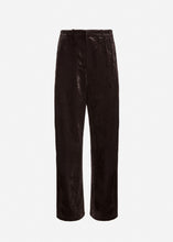 Load image into Gallery viewer, Wide-leg velvet trousers in dark brown
