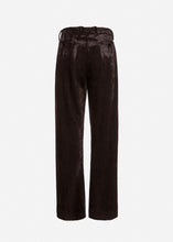 Load image into Gallery viewer, Wide-leg velvet trousers in dark brown
