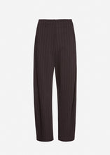 Load image into Gallery viewer, Wide-leg pinstripe trousers in dark brown
