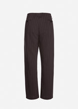Load image into Gallery viewer, Wide-leg pinstripe trousers in dark brown
