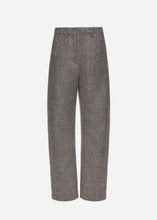 Load image into Gallery viewer, Wide-leg herringbone trousers in grey

