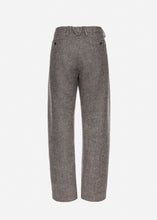 Load image into Gallery viewer, Wide-leg herringbone trousers in grey
