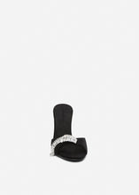 Load image into Gallery viewer, Crystal-embellished mules in black suede
