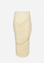 Load image into Gallery viewer, Draped midi skirt in vanilla
