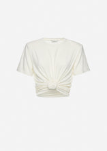 Load image into Gallery viewer, Knotted jersey t-shirt in cream
