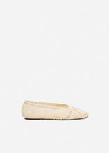 Load image into Gallery viewer, Crochet ballet flats in cream
