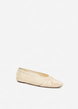 Load image into Gallery viewer, Crochet ballet flats in cream
