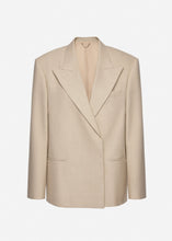 Load image into Gallery viewer, Wool crossover blazer in beige
