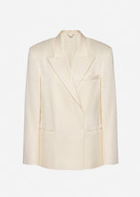 Load image into Gallery viewer, Wool crossover blazer in cream
