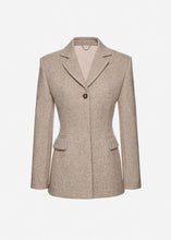 Load image into Gallery viewer, Wool hourglass blazer in beige
