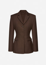 Load image into Gallery viewer, Wool hourglass blazer in brown
