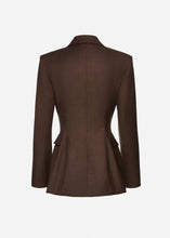 Load image into Gallery viewer, Wool hourglass blazer in brown
