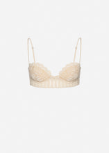 Load image into Gallery viewer, Lace crochet bustier bra in cream
