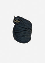Load image into Gallery viewer, One-shoulder draped denim top in  dark vintage blue
