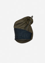 Load image into Gallery viewer, One-shoulder draped denim top in  dark vintage blue
