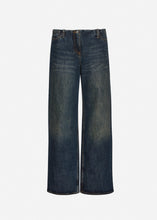 Load image into Gallery viewer, Ultra-low-waist wide-leg denim in dark vintage blue
