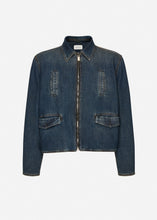 Load image into Gallery viewer, Boxy denim jacket in dark vintage blue
