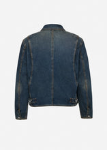 Load image into Gallery viewer, Boxy denim jacket in dark vintage blue
