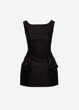 Load image into Gallery viewer, Rose hip cotton mini dress in black
