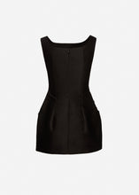 Load image into Gallery viewer, Rose hip cotton mini dress in black
