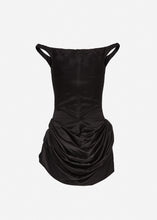 Load image into Gallery viewer, Off-shoulder bustier dress in black
