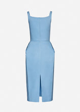 Load image into Gallery viewer, Buttoned hip pad dress in blue
