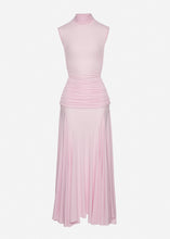 Load image into Gallery viewer, High-neck cupro maxi dress in pink
