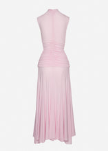 Load image into Gallery viewer, High-neck cupro maxi dress in pink
