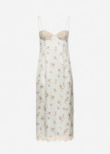 Load image into Gallery viewer, Lace bustier slip dress in cream print
