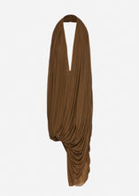 Load image into Gallery viewer, Swathed halter midi dress in beige
