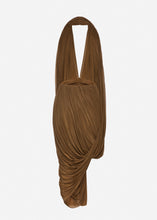 Load image into Gallery viewer, Swathed halter midi dress in beige
