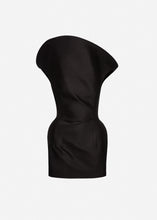 Load image into Gallery viewer, Sculpted cotton mini dress in black
