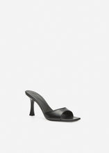 Load image into Gallery viewer, Thin leather mule in black leather
