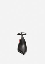 Load image into Gallery viewer, Ankle-strap pointed heels in black leather
