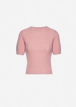 Load image into Gallery viewer, Short sleeve ribbed knitwear top in pink
