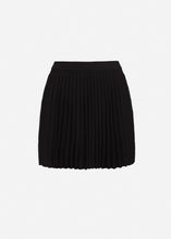Load image into Gallery viewer, Accordion knit skater skirt in black
