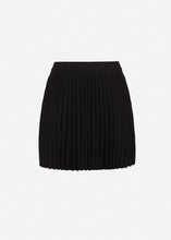 Load image into Gallery viewer, Accordion knit skater skirt in black
