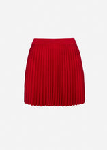 Load image into Gallery viewer, Accordion knit skater skirt in red
