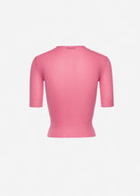Load image into Gallery viewer, Short sleeve silk knit top in pink
