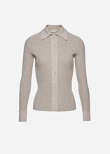 Load image into Gallery viewer, Marled collared knitwear top in grey

