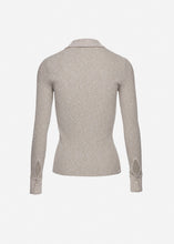 Load image into Gallery viewer, Marled collared knitwear top in grey
