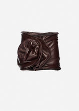 Load image into Gallery viewer, Draped leather mini skirt in burgundy
