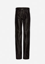 Load image into Gallery viewer, Straight-leg leather pants in black
