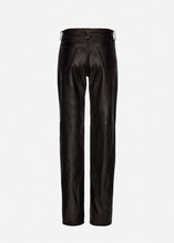 Load image into Gallery viewer, Straight-leg leather pants in black
