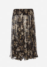 Load image into Gallery viewer, Sheer midi skirt in black print
