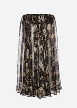Load image into Gallery viewer, Sheer midi skirt in black print
